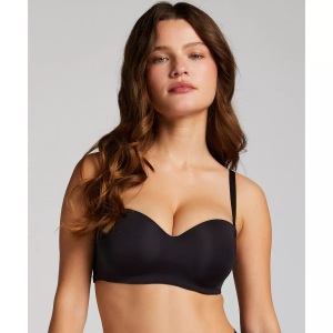 Hunkemöller, Hunkemöller Gepolsterter trägerloser Push-Up BH mit Bügeln Smooth Schwarz
