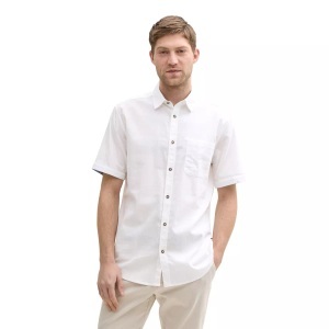 Tom Tailor, TOM TAILOR Kurzarmhemd, mit Brusttasche, Tom Tailor - Hemd, kurzarm, für Herren, Weiss, Größe L