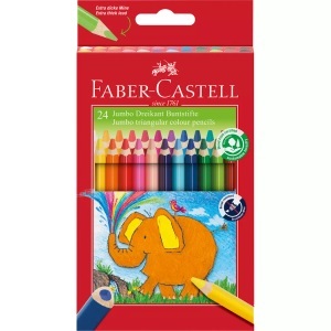 Faber-Castell, Faber-Castell Farbstifte Jumbo, Faber-Castell Farbstifte, dreikant Jumbo, 5.4mm, 116524, (24er Karton)