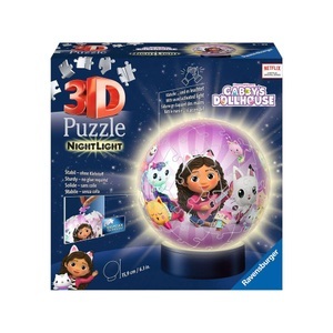Ravensburger, 3D Puzzle-Ball Nachtlicht Gabby''s Dollhouse, Ravensburger - Puzzle Nachtlicht Gabby's Dollhouse, 72 Teile, Multicolor