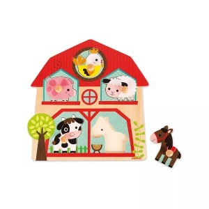 Janod, Musik-Puzzle meine Farmfreunde, Janod - Soundpuzzle Farmfreunde, 5 Teile, Multicolor
