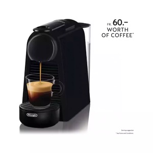 De Longhi, DE-LONGHI Essenza Mini EN85.BM - Nespresso® Kaffeemaschine (Matt Schwarz), DELONGHI NESPRESSO Kapselkaffeemaschine EN85.BM