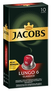 JACOBS, Jacobs Lungo 6 Classico 10C - Kaffeekapseln, Jacobs Lungo 6 Classico Kaffeekapseln 10 Stück à 5.2 g