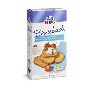Hug, HUG Snack Zwieback ohne Zucker 250g, HUG Zwieback ohne Zuckerzusatz 250 g