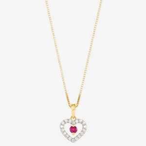 AMOR, Amor Halskette mit Anhänger 42cm, Amor - Halskette mit Anhänger, 42cm, Gelbgold