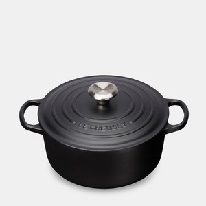Le Creuset, Runder Bräter Ma Nouvelle Le Creuset, Le Creuset Signature Gusseisen Bräter 28 cm Schwarz
