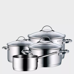 Wmf, Topf-Set Provence Plus, 4-teilig, WMF Kochtopf »Provence Plus 4-teilig«, Edelstahl-Meister-Chromstahl-Glas