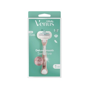 Gillette Venus, Comfortglide Vanilla Creme Rasierer Damen 1 pezzo, Gillette Venus Körperrasierer »Rasierer Deluxe Smooth Sensitive 1 Stück Roségoldfarben«