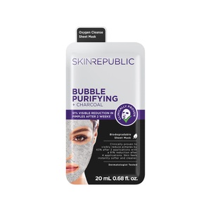Skin Republic, Skin republic Bubble Purifying + Charcoal Face Mask Sheet 1Stück, skin republic Bubble Purifying + Charcoal Face Mask Mask