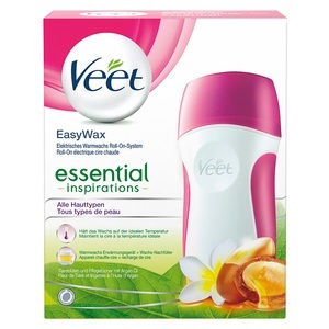 Veet, Veet EasyWax - Warmwachs (Pink/Weiss), Veet EasyWax Sensitive Roll-On Set natural