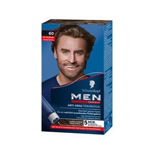 Men Perfect, Men Perfect Men Perfect Coloration 60 Natur Mittelbraun 80ml, Schwarzkopf MEN PERFECT Tönung 60 Natur Mittelbraun (1 Stk)