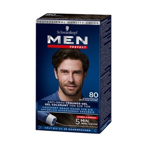 Schwarzkopf, Men Perfect Haartönung 80 Natur Schwarzbraun, Schwarzkopf Men Perfect Tönung 80 Natur Schwarzbraun