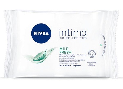 Nivea, Nivea® Intimo Natural Fresh Tücher, Nivea Waschtücher Intimo Mild Fresh 20 Stück