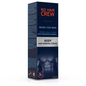 NO HAIR CREW, NO Hair Crew Herren Enthaarungscreme für den Körper – Für Männer 200ml, No Hair Crew Körper-Enthaarungscreme (200ml)