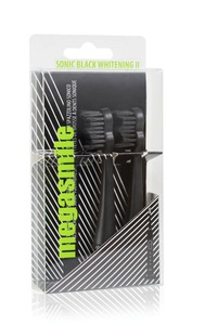 Megasmile, Megasmile Sonic Black Whitening II Ersatzbürsten, Megasmile Zahnbürstenkopf schwarz 2er 2 Stück