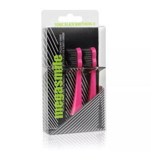 Megasmile, Megasmile Zahnb?rstenkopf Pink 2, Megasmile Sonic Black Whitening 2 Aufsteckbürsten pink Zubehör