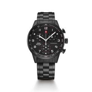 Swiss Military, Swiss Military Herren Chronograph Uhr 41mm, Chronograph Uhr Unisex Black 41mm