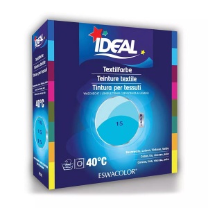 Ideal, IDEAL Baumwolle Color No15 türkis (1 Stück), IDEAL Textilfarbe Türkis 15 Maxi (400g)