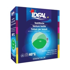 Ideal, IDEAL Baumwolle Color No18 minze (1 Stück), IDEAL Textilfarbe Minze 18 Maxi (400g)