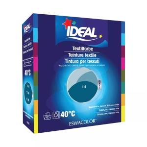 Ideal, IDEAL Baumwolle Color No14 petrol (1 Stück), IDEAL Textilfarbe Petrol 14 Maxi (400g)