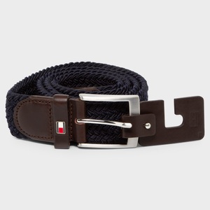 Tommy Hilfiger, Tommy Hilfiger Herren Stoffgürtel, geflochten 105, Tommy Hilfiger Stoffgürtel »New Adan Belt 3,5 cm«, NEW ADAN BELT aus geflochtenem Stretch-Gurtbandgewebe