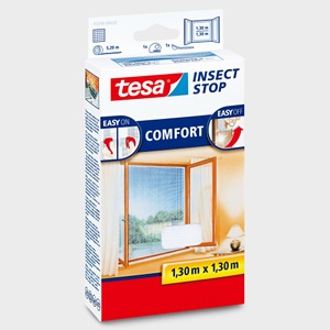 Tesa, tesa Tesa Comfort 130x130cm, tesa Fliegengitter Insect Stop Comfort Fenster 1.3x1.3m weiss