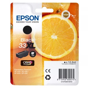 Epson, Epson 33Xl Claria Premium schwarz Tintenpatrone, Epson Tintenpatrone, schwarz, T335140, (530 Seiten)