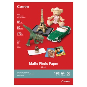 Canon, Canon Fotopapier, 50 Blatt DIN A4, Canon Foto Papier, A4, 170g, matt, MP101, 7981A005, (50 Blatt)