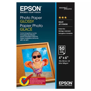 Epson, Epson Fotopapier, 50 Blatt DIN A6, Epson Photo Paper Glossy, 10cm x 15cm, 200g, InkJet, C13S042547, (50 Blatt)