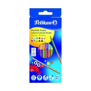 Pelikan, Pelikan Farbstifte Bicolor 12er-Set mir, Pelikan Buntstifte Bicolor, 700146, (12 Stiften)