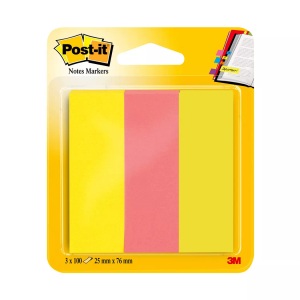 3m, 3M - Post-it® Page Marker 671-3, 3M Post-it Page Marker Neon, 76mm x 25mm, neon 3-farbig, 671-3, (3 x 100 Streifen)