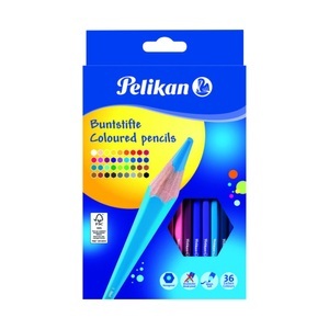 Pelikan, Pelikan Farbstifte D?nn, 36-er Set, Pelikan Buntstifte, sechseckig, 700139, (36 Farben)