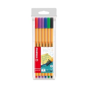 Stabilo, STABILO® Fineliner Etui mit 6 Farben in bunt, Stabilo Point 88 Feinschreiber, 0.4mm, 88/6, (6 Farben)