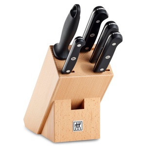Zwilling Kitchen, 1x ZWILLING Gourmet Messerblock, natur, 6-tlg., Zwilling - Messerblock, 16x36cm, Braun Naturel