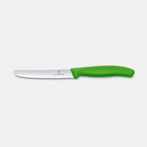 Victorinox, Victorinox Allzweckmesser, Wellenschliff 22cm, Victorinox Swiss Classic Tomaten- und Tafelmesser - Grün - 11 cm