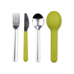 Joseph joseph, Joseph Joseph Besteck-Set 17cm, Set GoEat grün metall / 3-teiliges Besteck + Transporthülle - Joseph Joseph metall en metall