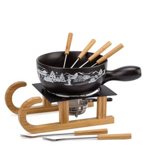 Nouvel, Nouvel Fondue set - Fondue set (Schwarz), Nouvel Käsefondue-Set Schlitten 9 Teile, Schwarz