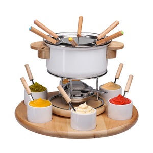 Nouvel, Nouvel Fleischfondue-Set Larissa, Nouvel Larissa Emaille Fondue-Set 23-teilig Weiss