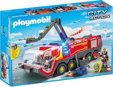 PLAYMOBIL, Flughafenlöschfahrzeug mit Licht und Sound, 5337 Flughafenlöschfahrzeug mit Licht und Sound Playmobil mehrfarbig