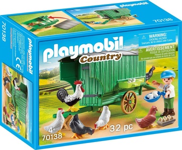 PLAYMOBIL, Mobiles Hühnerhaus, Playmobil - 70138 Mobiles Hühnerhaus, Multicolor