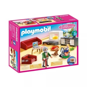 PLAYMOBIL, PLAYMOBIL Dollhouse Gemütliches Wohnzimmer #70207, Playmobil® Spielbausteine »Dollhouse Gemütliches Wohnzimmer 70207«, (34 St.)