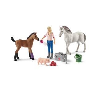 Schleich, Schleich Farm World - Schleich Arztbesuch bei Stute und Fohlen (19x5,5x11,5) in bunt, schleich® Arztbesuch bei Stute und Fohlen