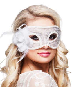 Boland, Boland Augenmaske Mystique weiss, Boland - Spitzen Augenmaske Mystique, Black