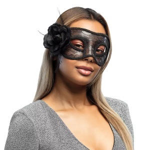 Boland, Boland Augenmaske Mystique weiss, Boland - Spitzen Augenmaske Mystique, Black