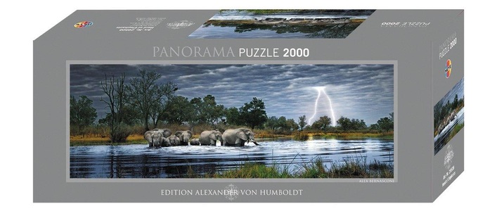Heye, Heye Panorama Puzzle Herd of Elephants, 2000 Teile, Heye - Panorama Puzzle Herd of Elephants, 2000 Teile