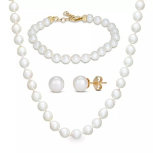 Puro, Set Halskette-armban Damen Gelbgold 43cm, Puro - Set Collier/Armkette/Ohrstecker, 43cm, Gelbgold