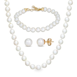 Puro, Set Halskette-armban Damen Gelbgold 43cm, Puro - Set Collier/Armkette/Ohrstecker, 43cm, Gelbgold