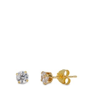 L' Atelier Gold 18 Karat by Manor, L' Atelier Gold 18 Karat by Manor Ohrstecker Mit Stein Damen Gelbgold ONE SIZE, 