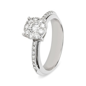 ZEN DIAMOND, ZEN Diamond Ring, Weissgold 54, 