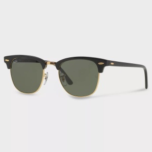 Ray-Ban, Ray-Ban Clubmaster RB3016 - W0365 Ebony 51-21, Ray-Ban RB 3016 CLUBMASTER Unisex-Sonnenbrille Vollrand Browline Acetat-Gestell, schwarz